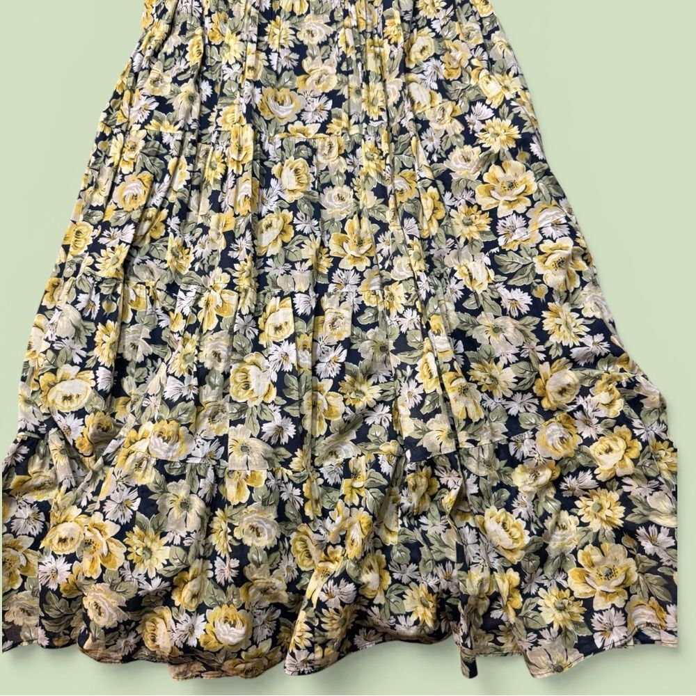 La Vie Rebecca Taylor Serena Tiered Floral Tie-Shoulder Midi Dress Size XL - Picture 6 of 16